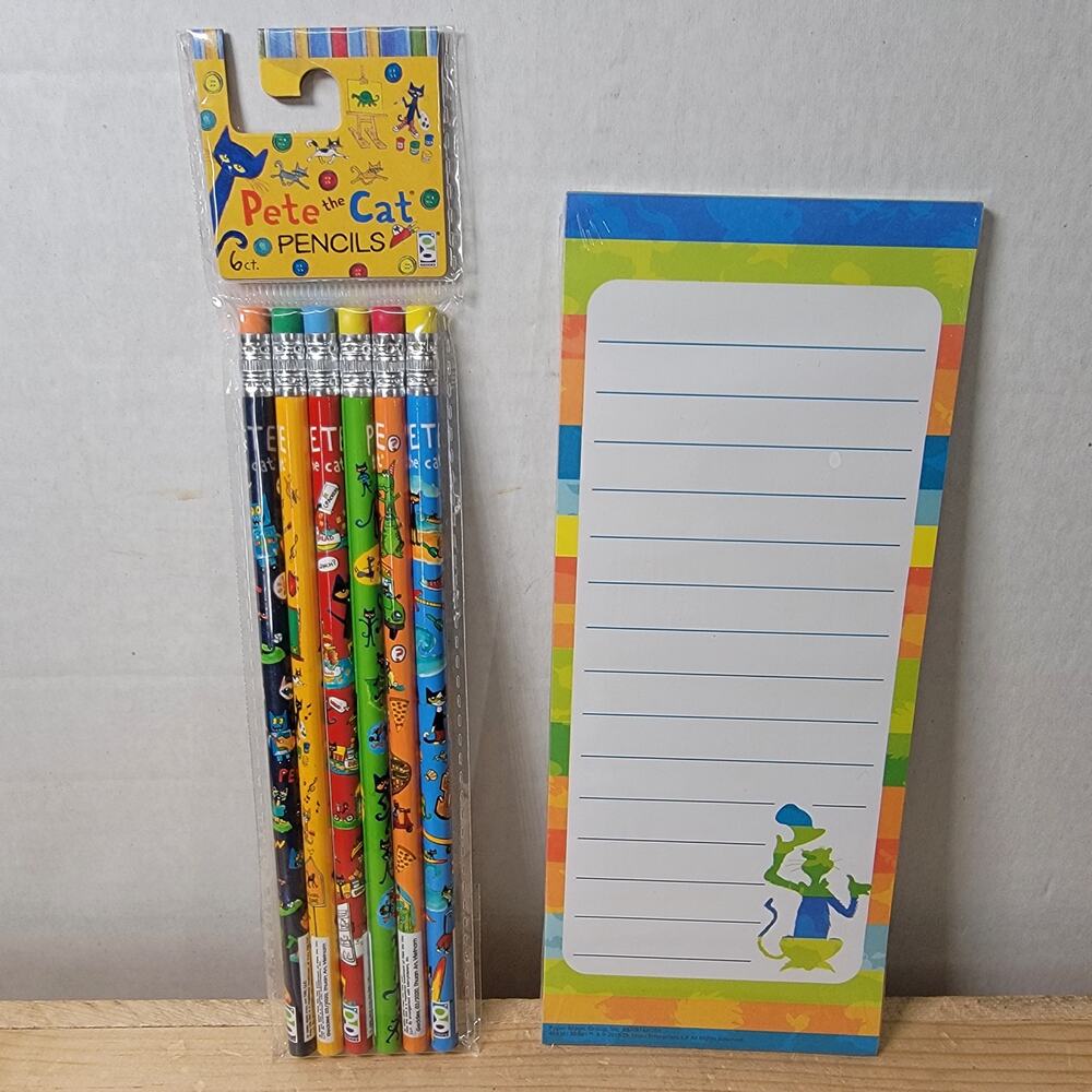 Set of 2: Pete The Cat Pencils & Dr. Seuss Note Pad - NEW / SEALED